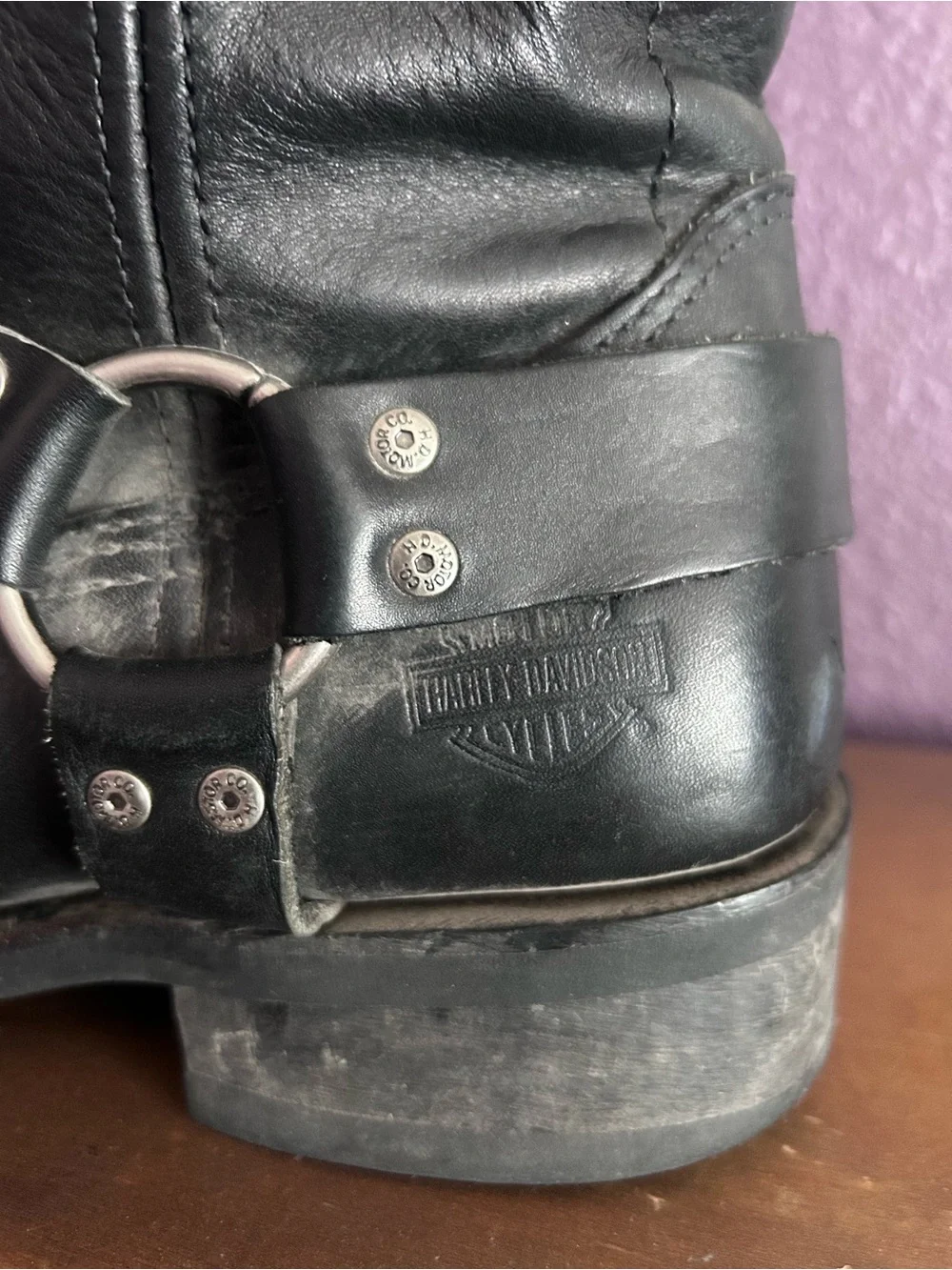 Harley-Davidson Black Leather Harness Boots - Men's